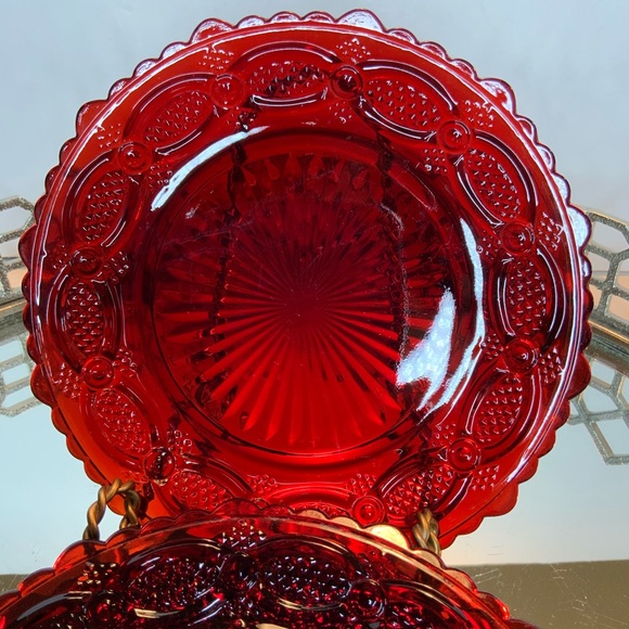 Avon Cape Cod Other - 4 Dessert Plates Ruby Red Cape Cod Avon #MP5